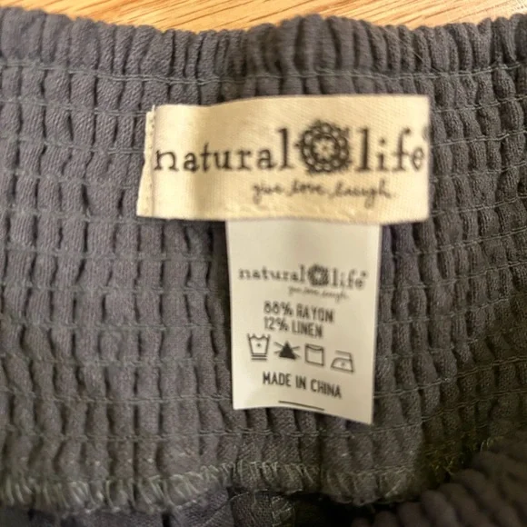NATURAL LIFE Charcoal linen blend pants - Picture 4 of 6